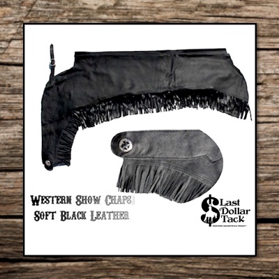 Soft Black Leather Western Riding Chaps