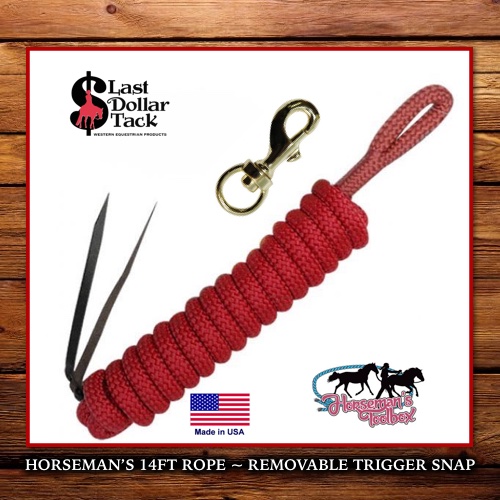 14ft Rope with Removable Clip - Red