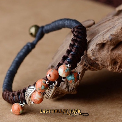 Handcrafted Tribal Vintage Style Rain Stone Bead Bracelet