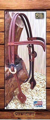 Wicket & Craig Tooled Chestnut Leather Headstall