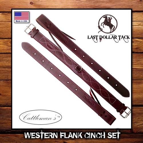 Cattleman's Premium Latigo Leather Flank Cinch Set