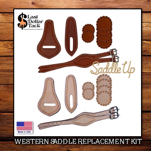 10 Piece Light Oil Leather Saddle Replacement Kit